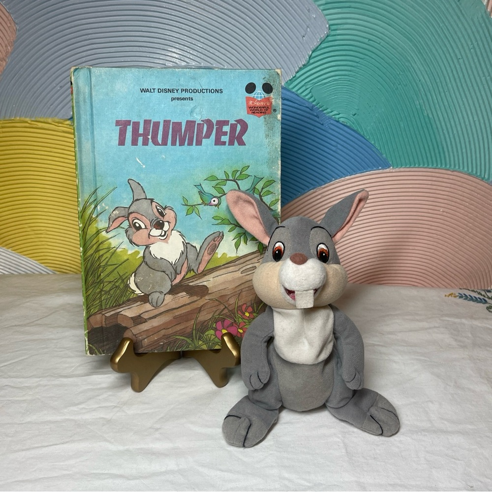THUMPER Disney's Wonderful World Of Reading  1st America. Ed 1982 & Plush Bundle